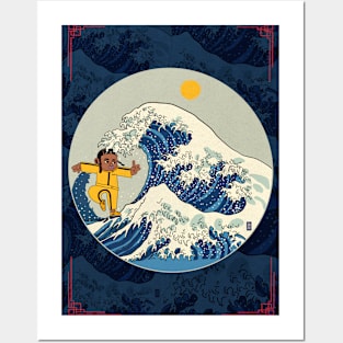 KUNG FU GREAT WAVE OF EUPHORIA BLUE POSTER Posters and Art